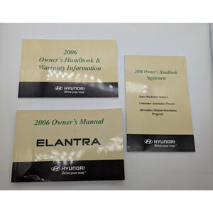 Hyundai 2006 Elantra Owner's Manual & Handbook, Maint. Logbook - Clean!